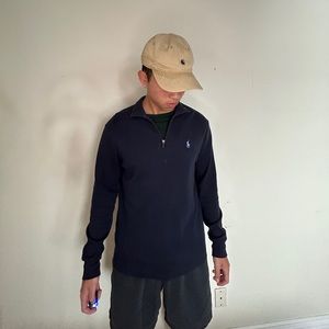 RALPH LAUREN POLO Navy Blue Quarter Zip. Small SMALL